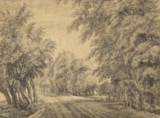 Anthonie Waterloo - A Path Bordered By Trees