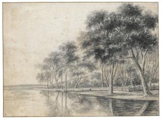 Anthonie Waterloo - A Wooded Riverbank