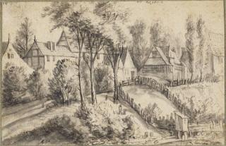 Anthonie Waterloo - Houses Near Altona (Recto); A Building On A Rugged Outcrop (Verso) (Pl.13)