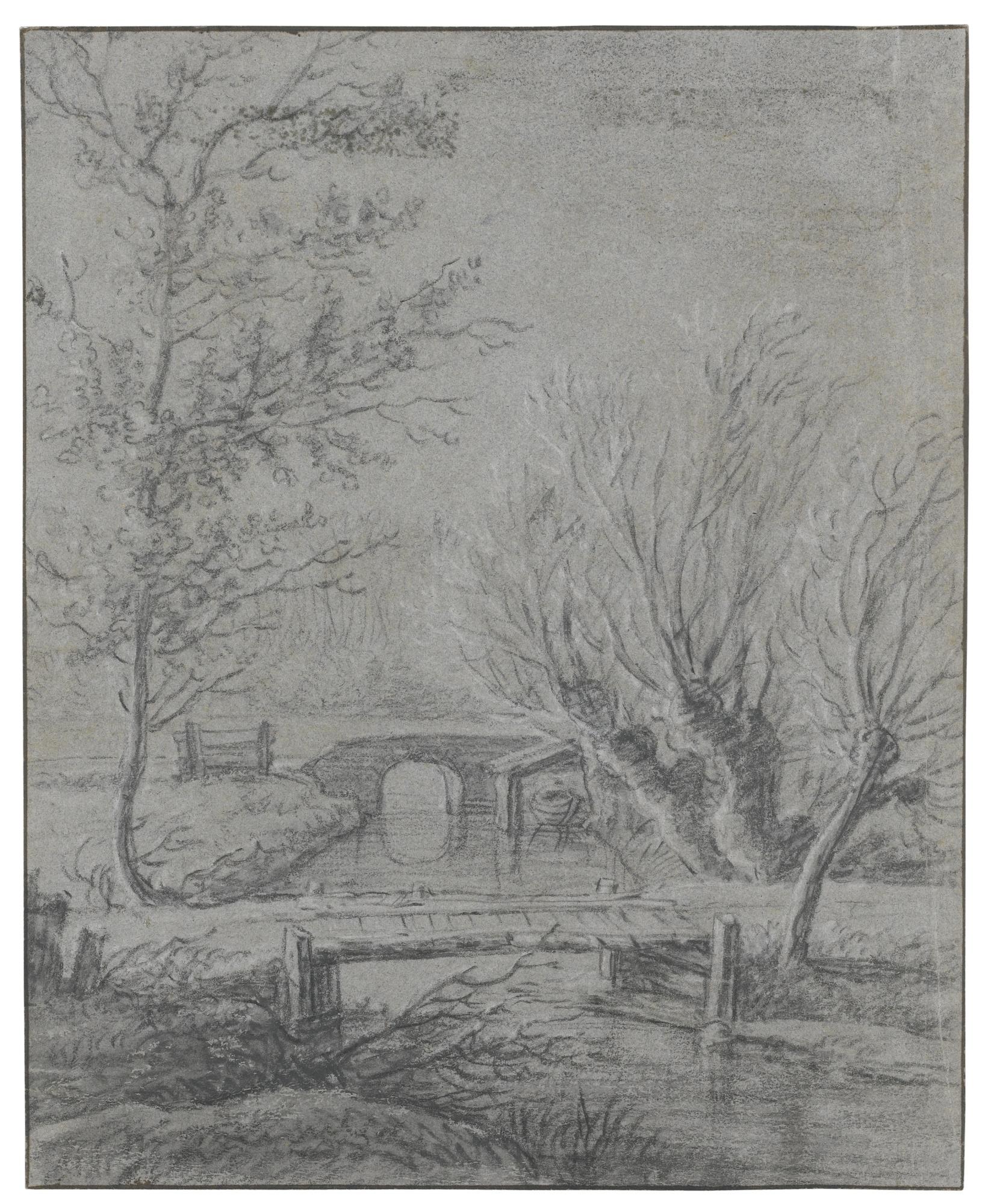 Anthonie Waterloo - Landscape With Willow Trees By A River