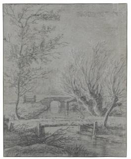 Anthonie Waterloo - Landscape With Willow Trees By A River