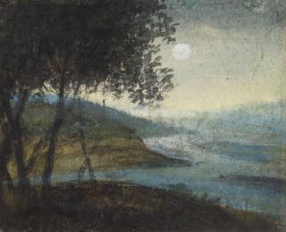 Anthonie Waterloo - Recto: A landscape with two figures in the foreground Verso: A riverscape with trees in the foreground