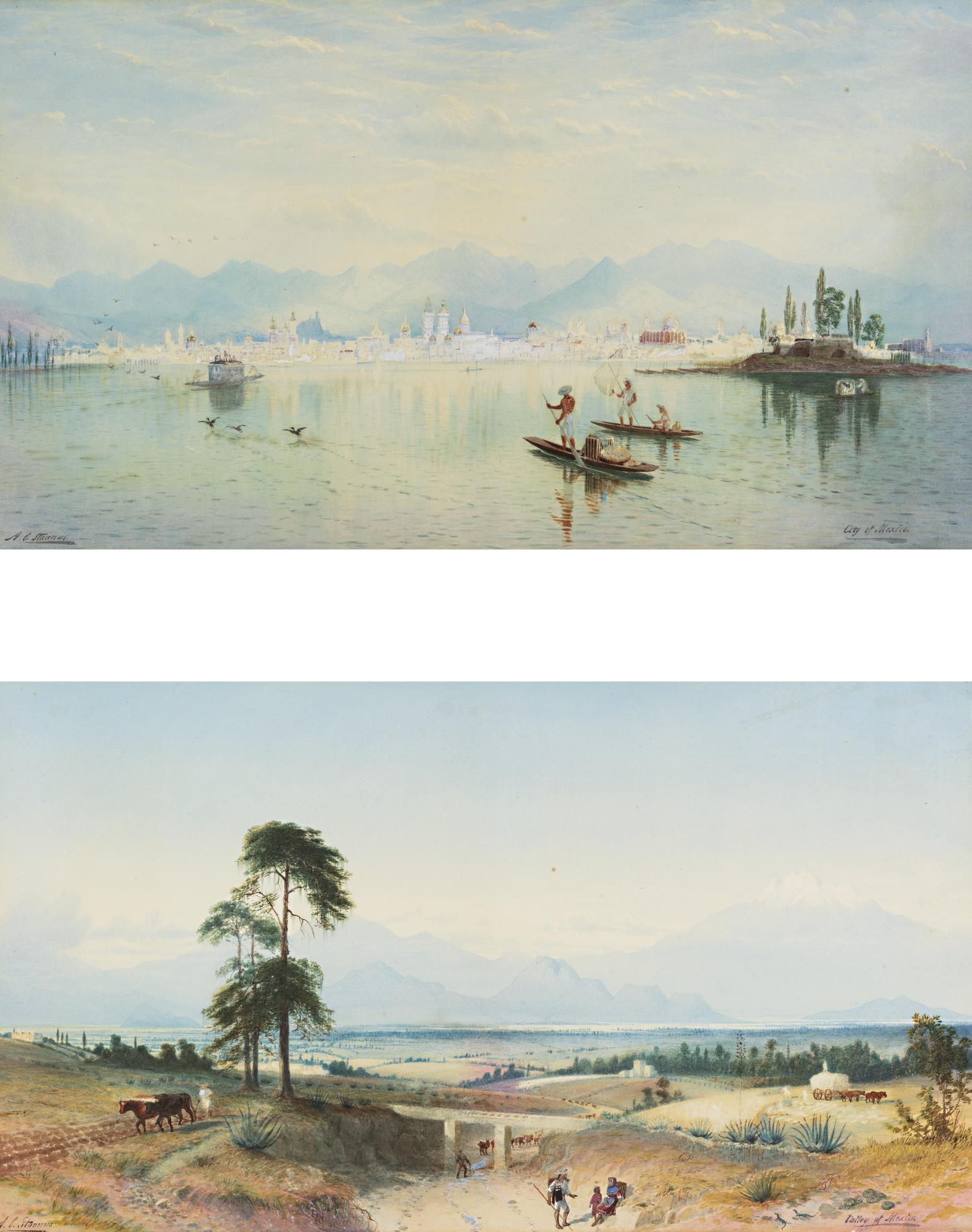 Anthony Carey Stannus - City Of Mexico And Valley Of Mexico (A Pair Of Works)