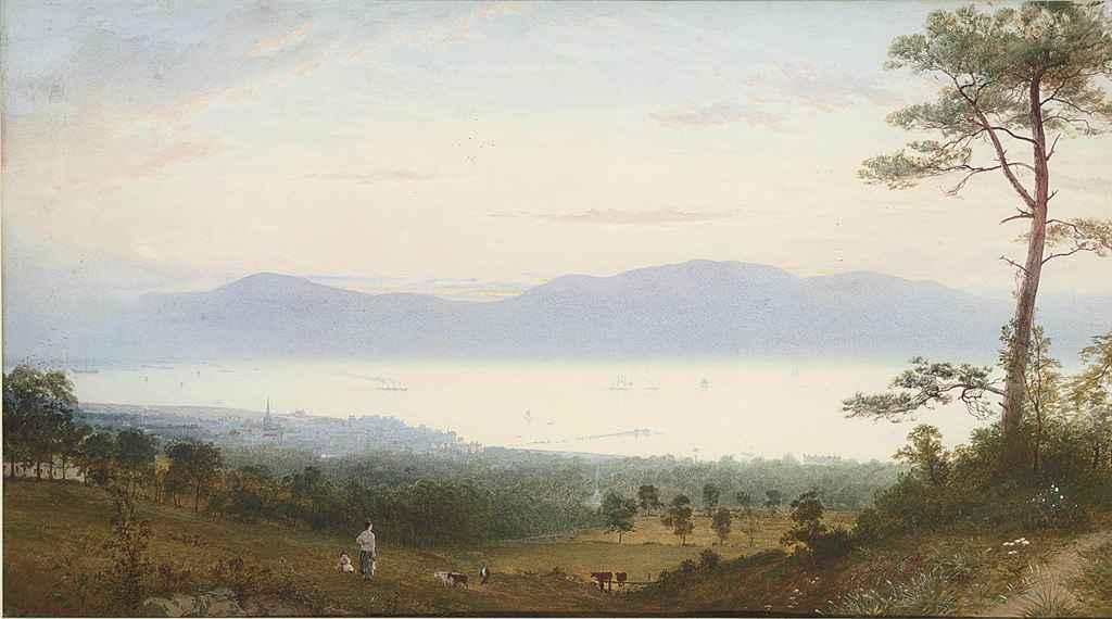 Anthony Carey Stannus - Sunset over an extensive inlet