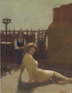 Anthony Devas, A.R.A. - Nude On A Rooftop