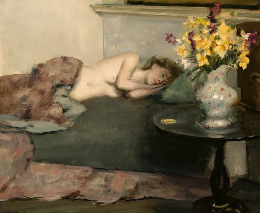 Anthony Devas, A.R.A. - Reclining Nude
