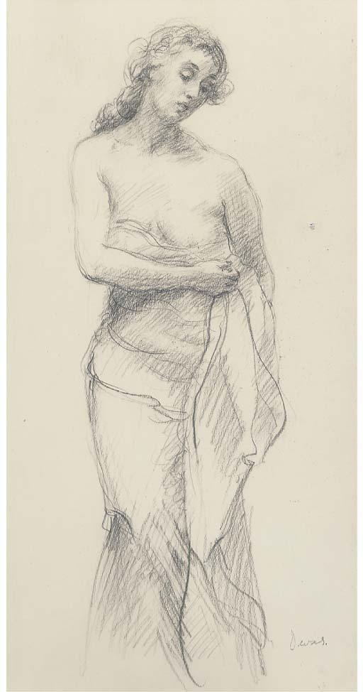 Anthony Devas, A.R.A. - Standing Female Nude; And Three Studies of Female Nudes