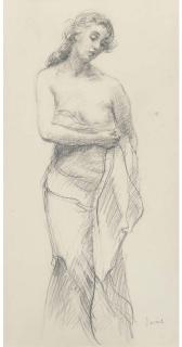 Anthony Devas, A.R.A. - Standing Female Nude; And Three Studies of Female Nudes