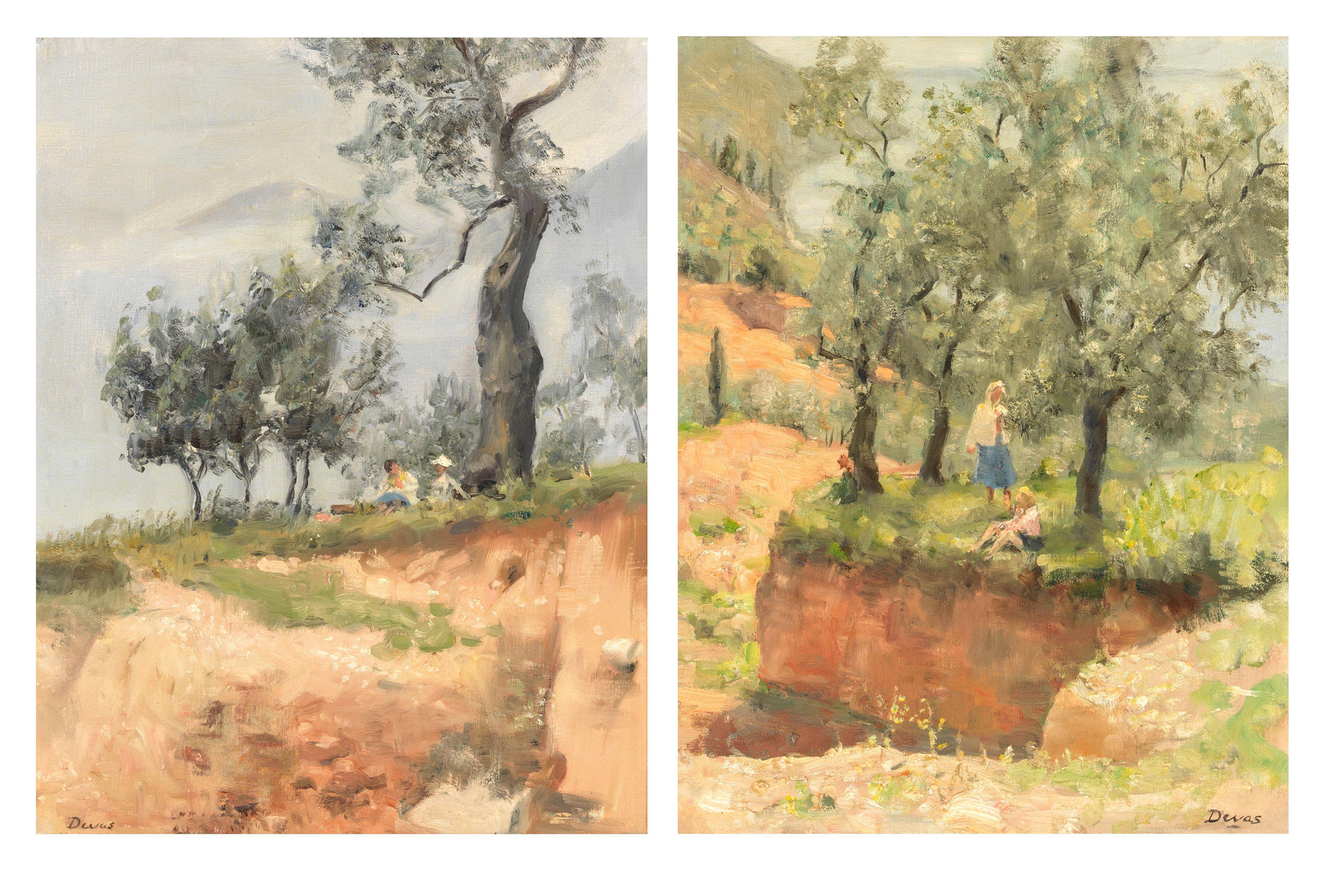 Anthony Devas - A Pair of Mediterranean Hillside Scenes