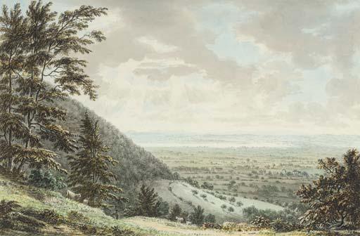 Anthony Devis - An extensive landscape, Gloucestershire, probably Wotton-under-Edge