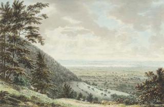 Anthony Devis - An extensive landscape, Gloucestershire, probably Wotton-under-Edge