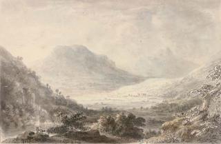 Anthony Devis - An extensive mountainous landscape