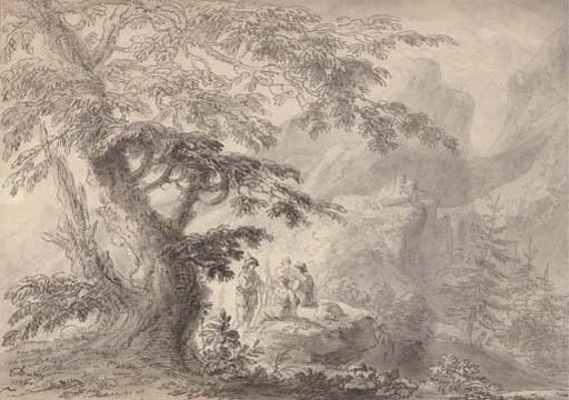 Anthony Devis - Travellers ascending a mountain