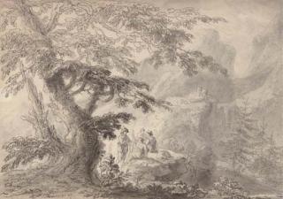 Anthony Devis - Travellers ascending a mountain