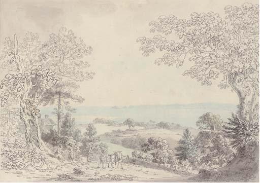 Anthony Devis - Travellers Resting Above The Coast