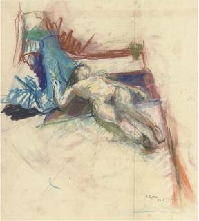 Anthony Eyton, R.A. - Reclining Nude