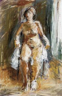 Anthony Eyton, R.A. - Seated nude