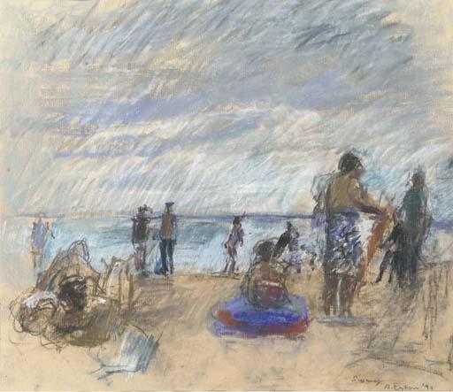 Anthony Eyton, R.A. - The Beach, Swanage