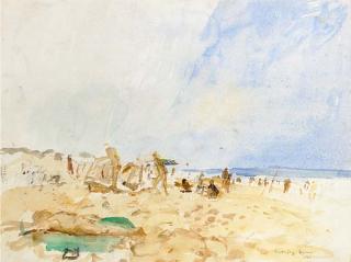 Anthony Eyton - Figures on a Beach