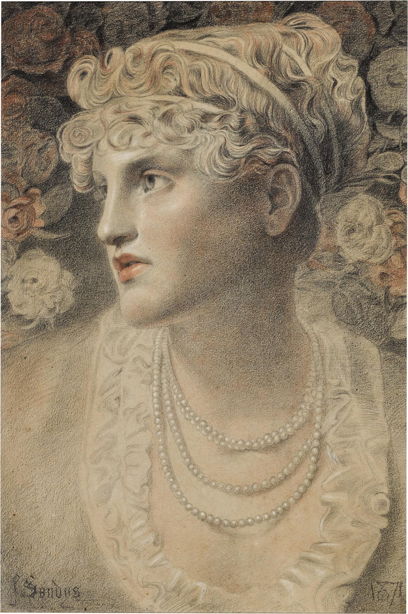 Anthony Frederick Augustus Sandys - Rose, Portrait of Mary Emma Jones