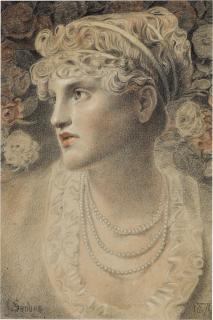 Anthony Frederick Augustus Sandys - Rose, Portrait of Mary Emma Jones