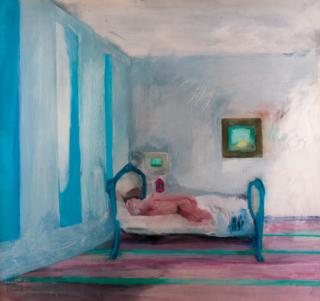Anthony Fry - Nude in a Room with blue Blinds