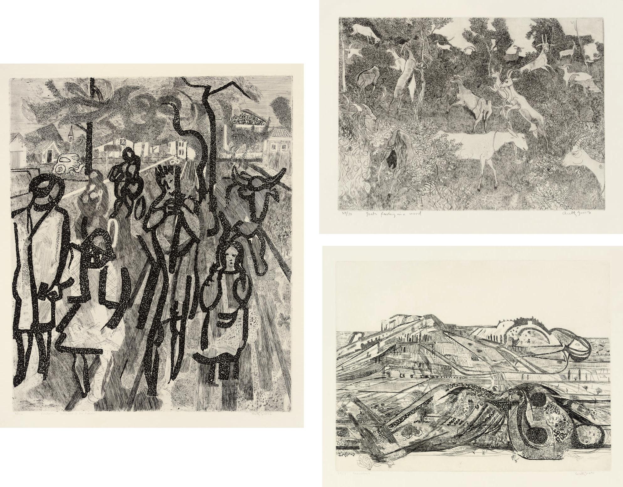 Anthony Gross - A large collection of etchings, circa 1955 to 1976, on wove and laid paper, each signed and titled in pencil, each with full margins, in varying conditions, most in excellent overall condition