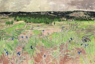 Anthony Gross - Valley with Cornflowers