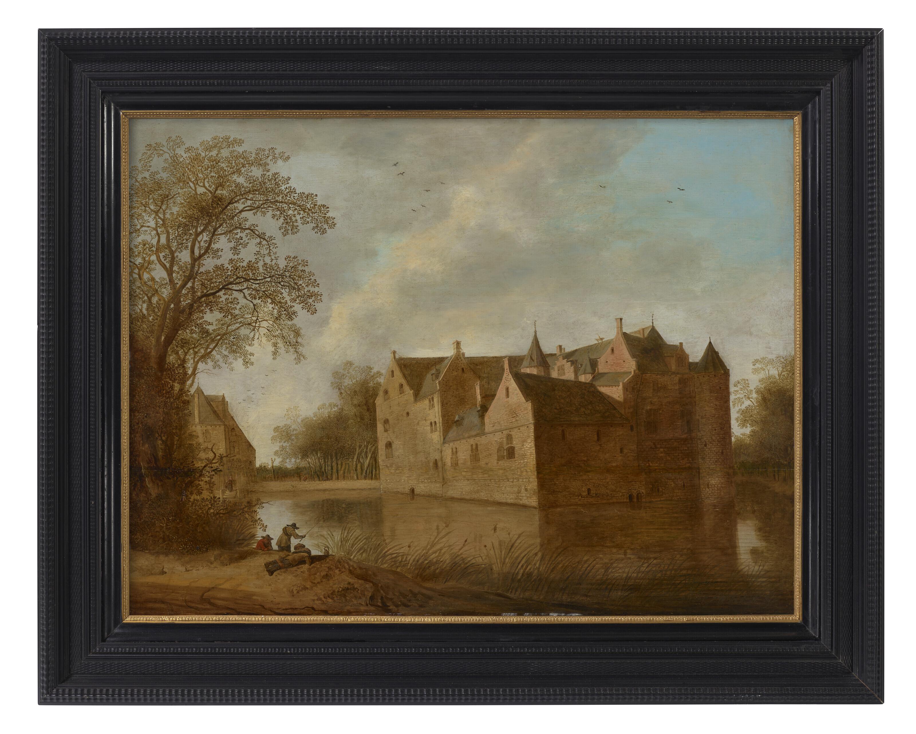 Anthony Jansz. Van Der Croos - Landscape with anglers and the Heerlijkheid Huis ter Heemstede