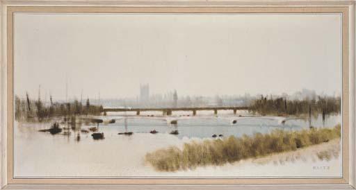 Anthony Klitz - A view down the Thames, with Big Ben and the Houses of Parliament beyond