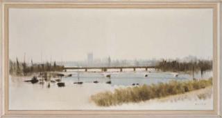 Anthony Klitz - A view down the Thames, with Big Ben and the Houses of Parliament beyond