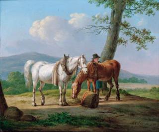 Anthony Oberman - A farmhand with his horses