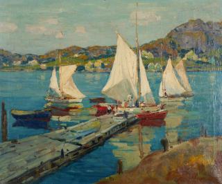 Anthony Thieme - Cat Boats at Dock