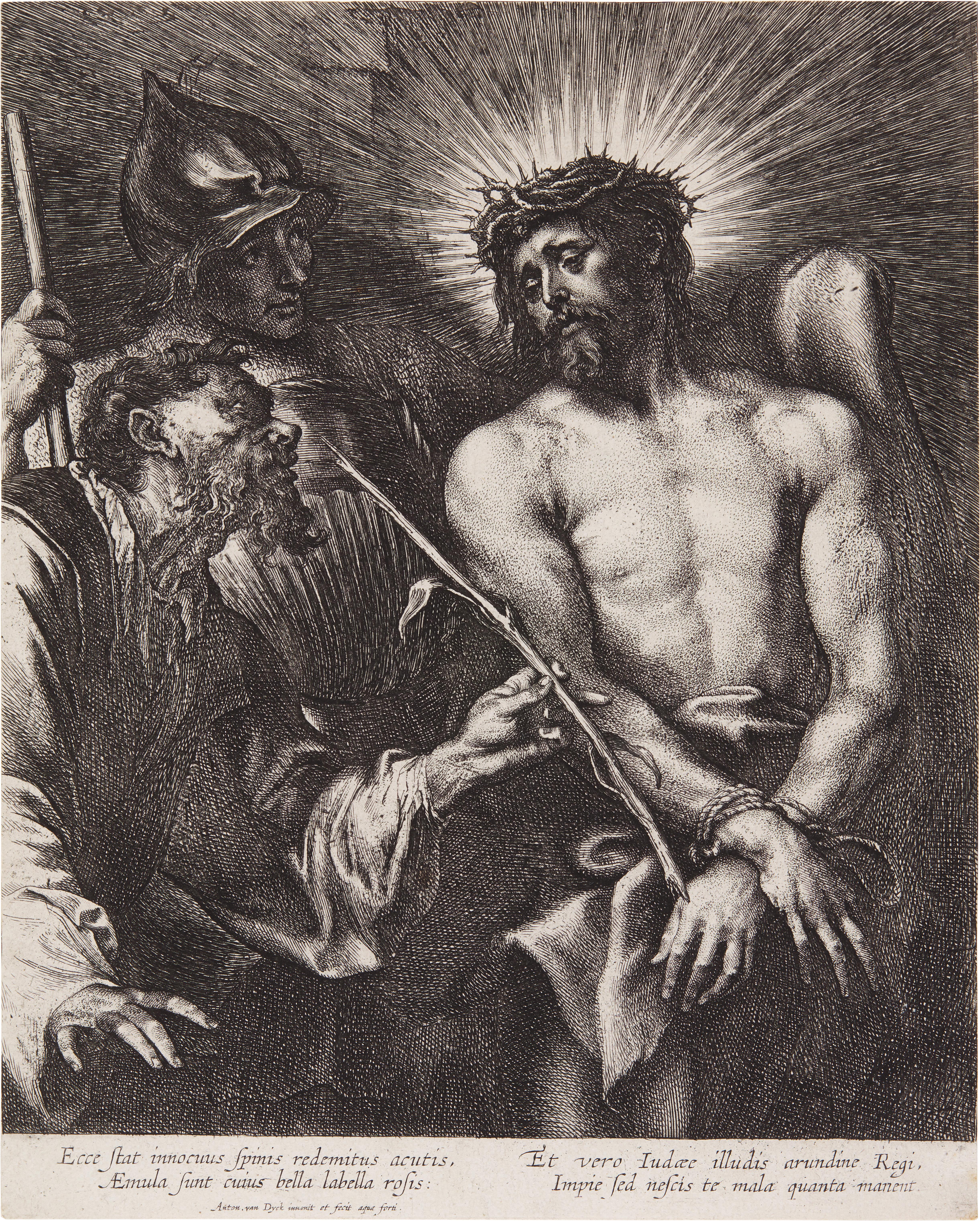 Anthony van Dyck - Justus Sustermans; and The Mocking of Christ (two works) (Hollstein 12, 20; Mauquoy-Hendrickx 12, A; New Hollstein 11, 519)