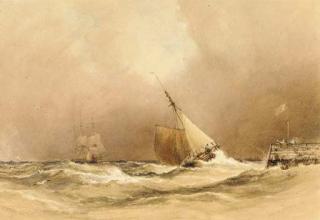 Anthony Vandyke Copley Fielding, P.O.W.S. - A stiff breeze