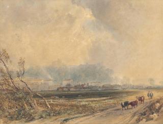 Anthony Vandyke Copley Fielding, P.O.W.S. - Cattle On A Track Near Arundel, Sussex