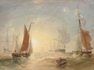 Anthony Vandyke Copley Fielding, P.O.W.S. - Crowded waters at dusk