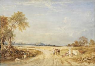 Anthony Vandyke Copley Fielding, P.O.W.S. - Dunster, looking towards Minehead and North Hill, Somerset