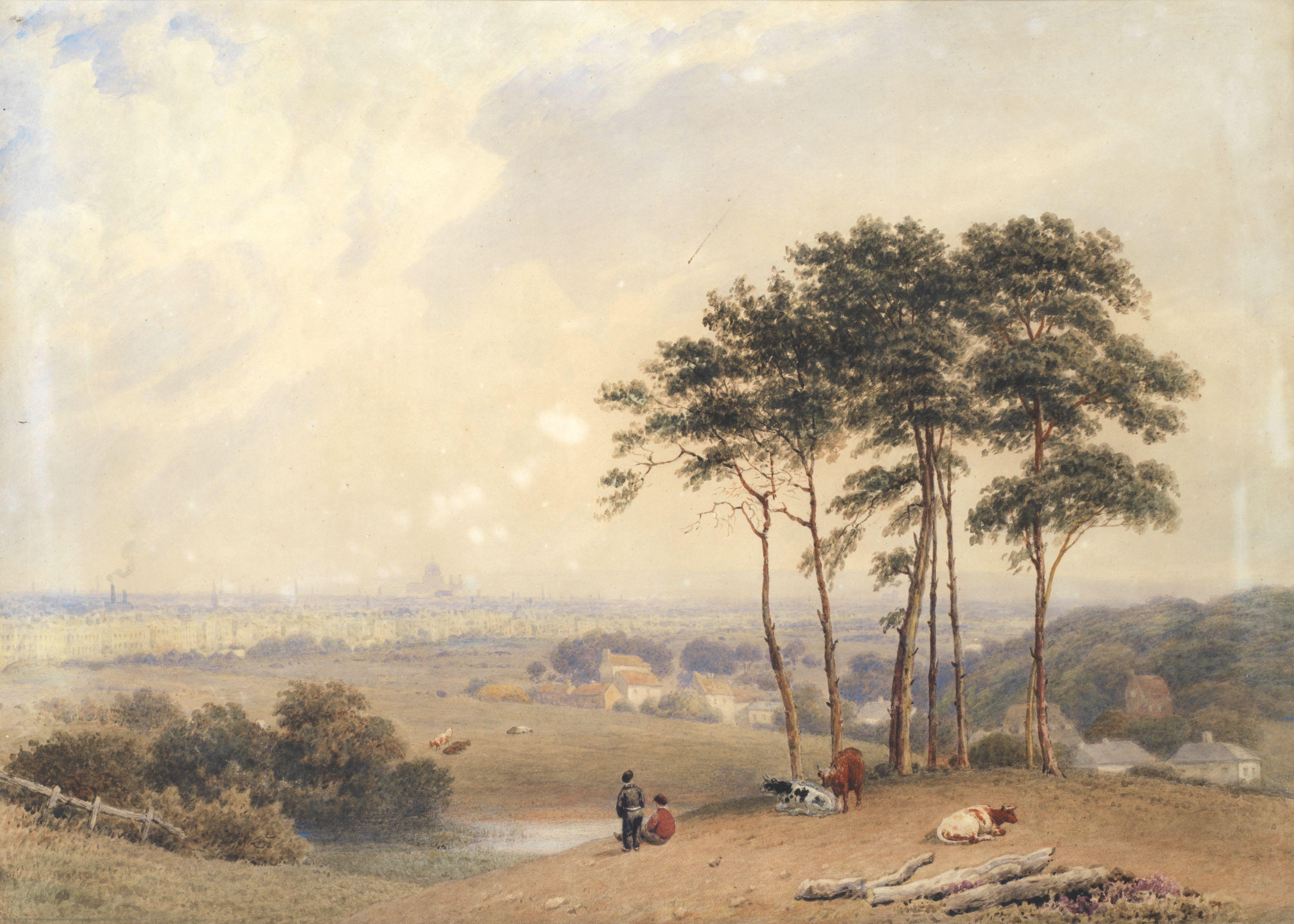 Anthony Vandyke Copley Fielding, P.O.W.S. - St. Paul\'s from Hamstead