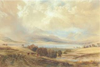 Anthony Vandyke Copley Fielding, P.O.W.S. - View of Langdale Pikes And Bow Fell, Over Windermere, Westmoreland
