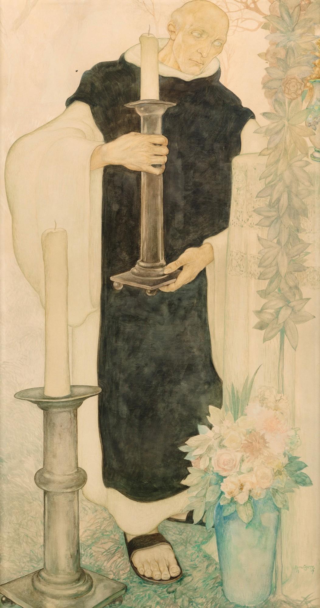 Anto Carte - Moine dominicain aux chandeliers