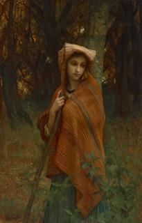 Antoine Auguste Ernest Hébert - Girl in a wooded landscape