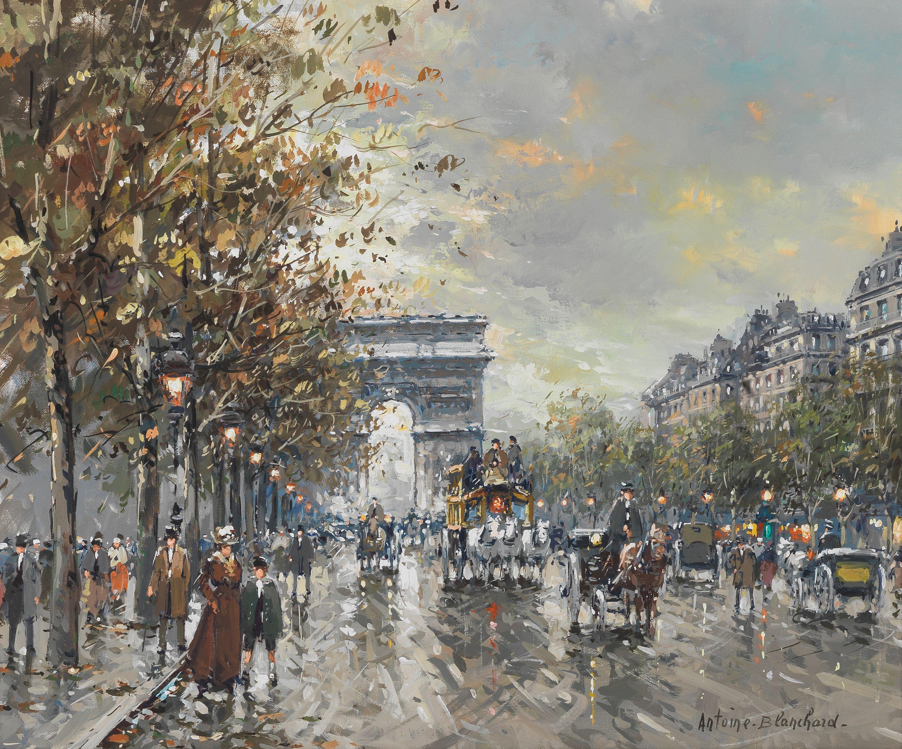 Antoine Blanchard - Champs-Elysées in Winter, Paris