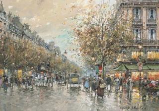 Antoine Blanchard - Le Boulevard Des Capucines Et Le Café de la Paix