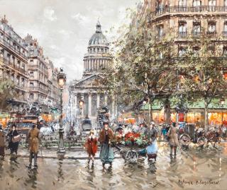 Antoine Blanchard - Le Panthéon à Paris en 1900