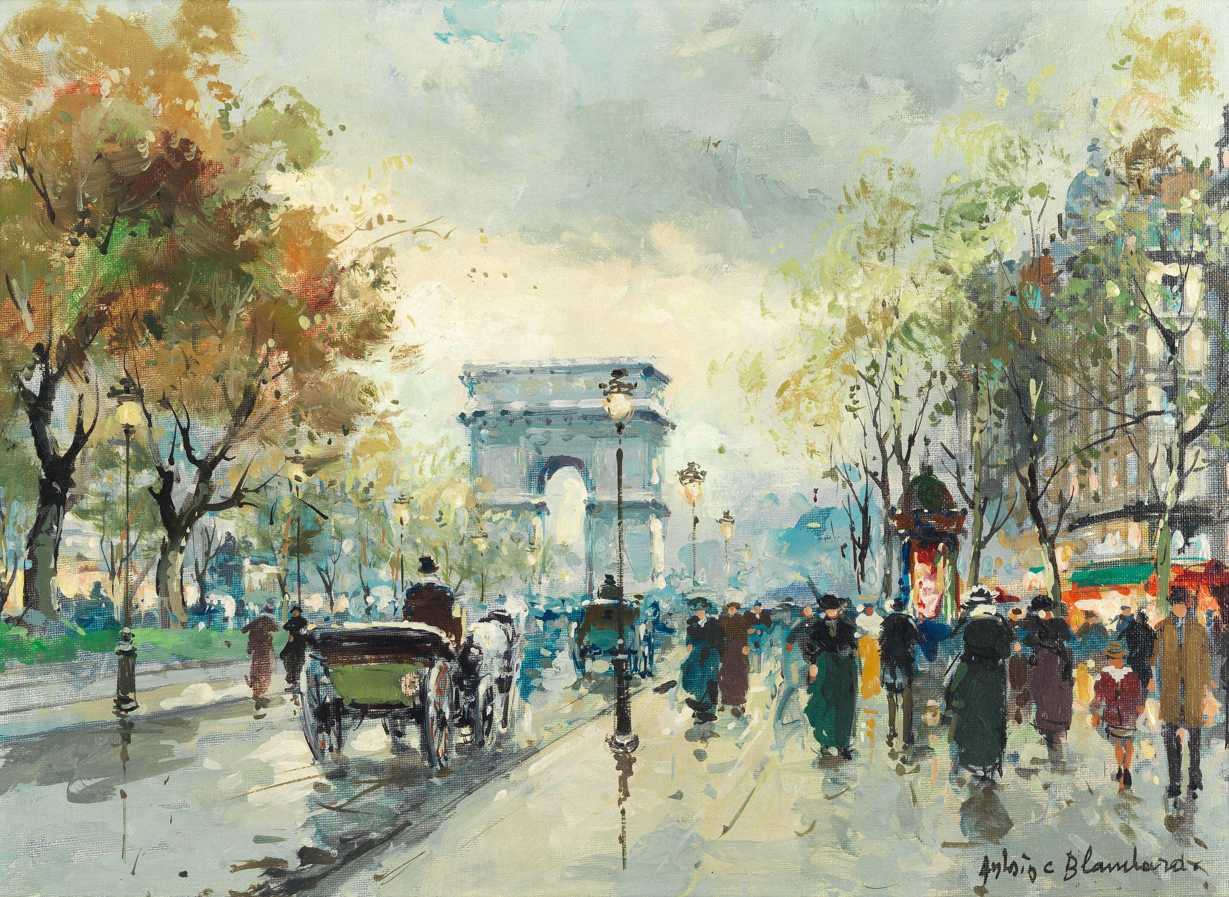 Antoine Blanchard - Paris in the rain