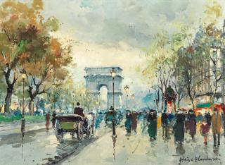 Antoine Blanchard - Paris in the rain