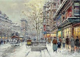 Antoine Blanchard - Paris Street Scene
