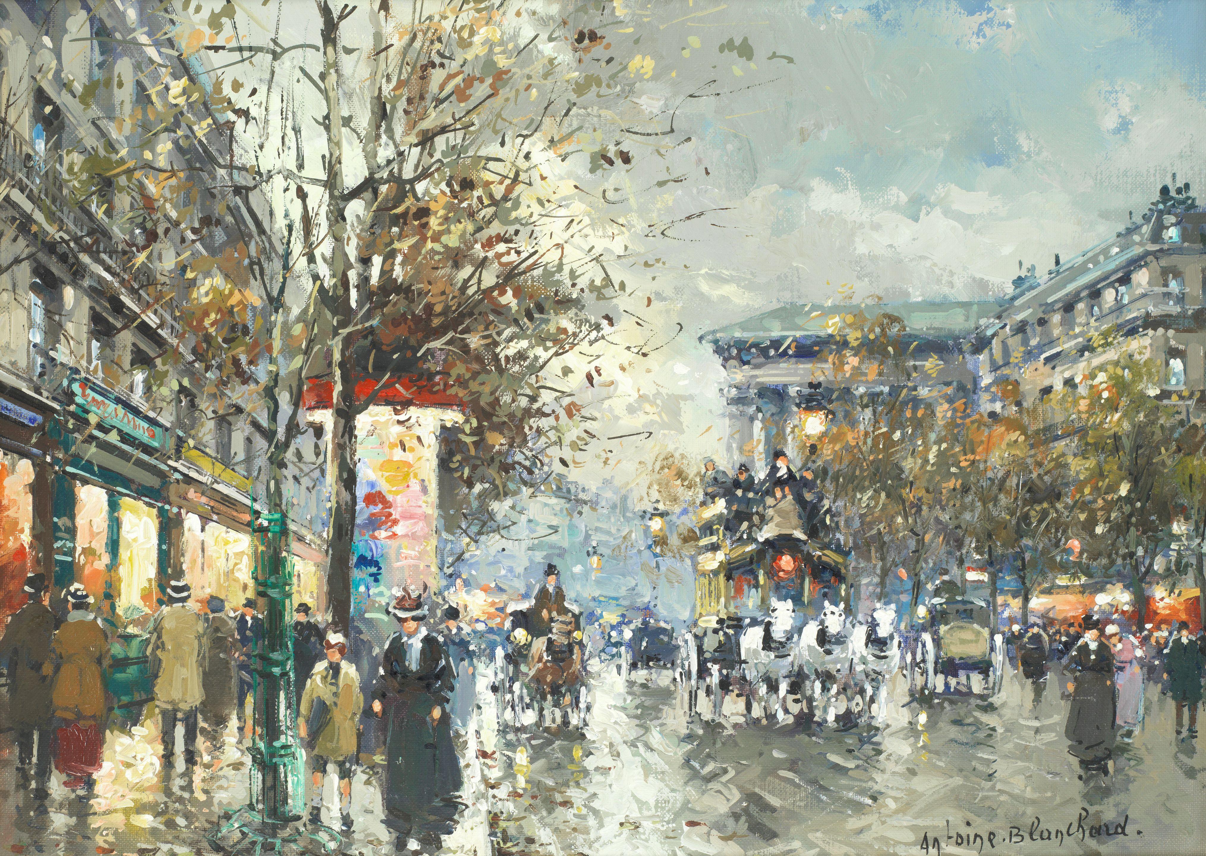 Antoine Blanchard - Parisian street scene