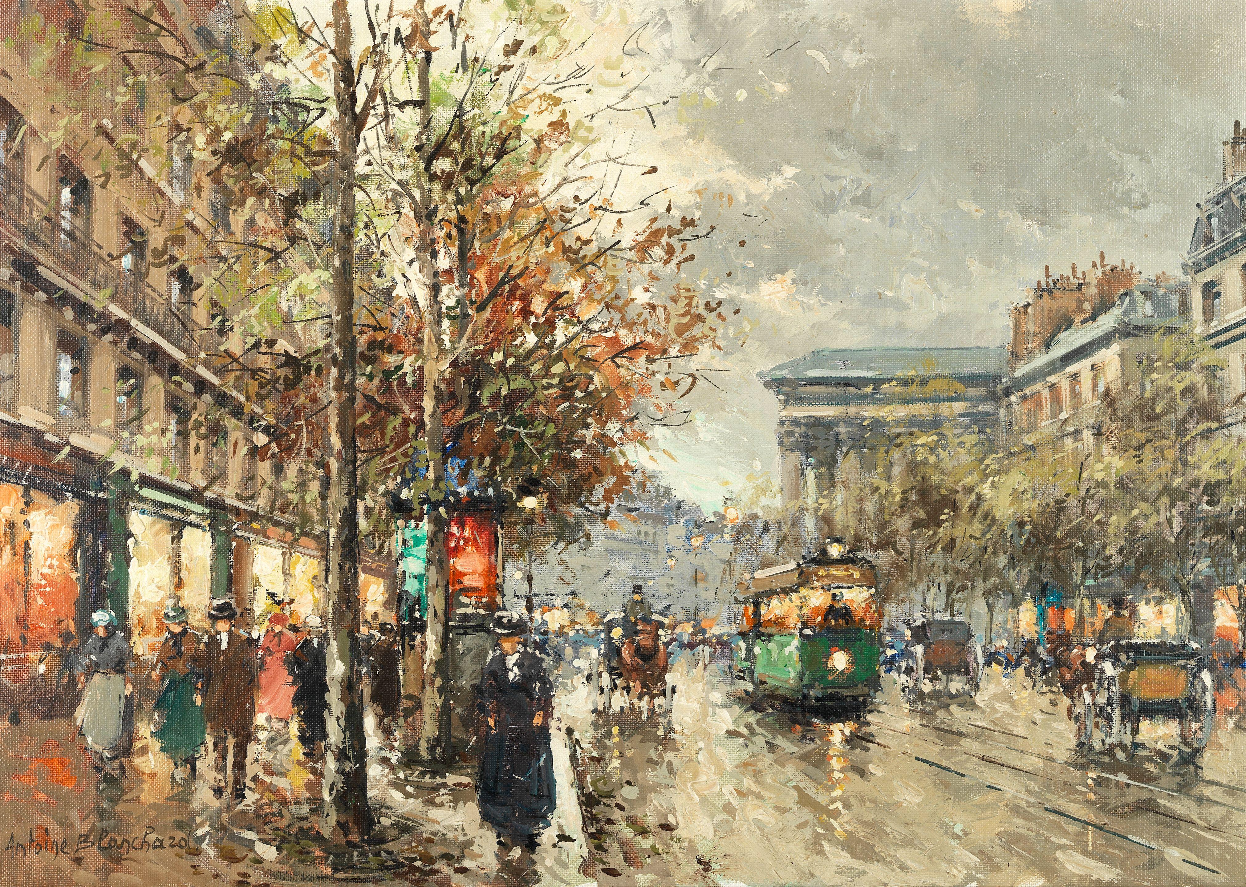 Antoine Blanchard - Parisian street scene